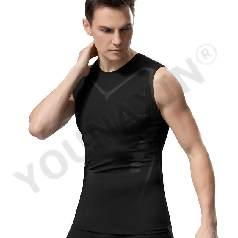 Men’s Sleeveless T-Shirts Base Layer Vest Basketball Sports Tight Gym Fitness Jogger Running Top Outdoor Tank S M L XL 2XL 3XL