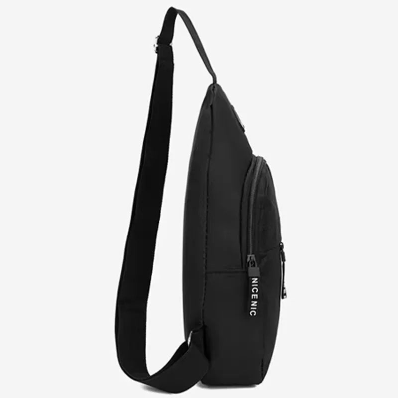 Men's New Nylon Canvas Chest Bag - Casual and Sports Style Single Shoulder Crossbody Bag with Chest Straps