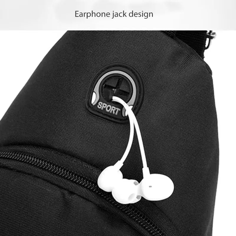 Men's New Nylon Canvas Chest Bag - Casual and Sports Style Single Shoulder Crossbody Bag with Chest Straps