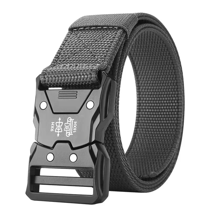 Men Belt Army Outdoor Hunting Tactical Outdoor Mountaineering Multifunctional Tactical Nylon Canvas Woven Trouser Belt