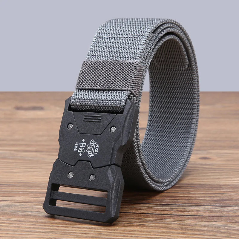 Men Belt Army Outdoor Hunting Tactical Outdoor Mountaineering Multifunctional Tactical Nylon Canvas Woven Trouser Belt
