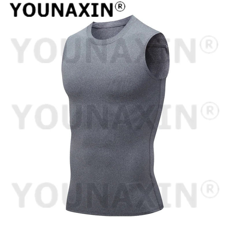 Men’s Sleeveless T-Shirts Base Layer Vest Basketball Sports Tight Gym Fitness Jogger Running Top Outdoor Tank S M L XL 2XL 3XL