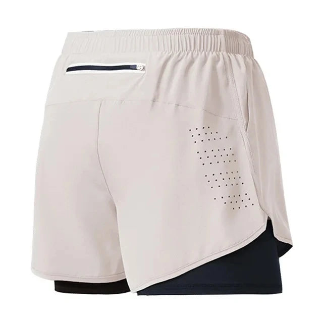 2025New Men's Fitness Training Shorts Summer 2 In 1 Quick Dry Gym Beach Running Double-deck Shorts Outdoor Sportswear Men shorts