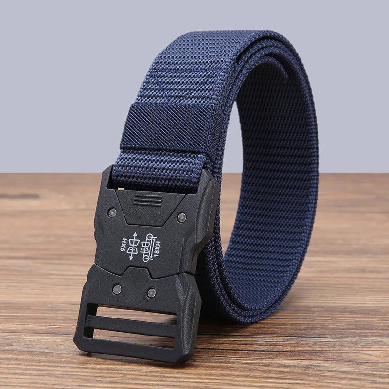 Men Belt Army Outdoor Hunting Tactical Outdoor Mountaineering Multifunctional Tactical Nylon Canvas Woven Trouser Belt