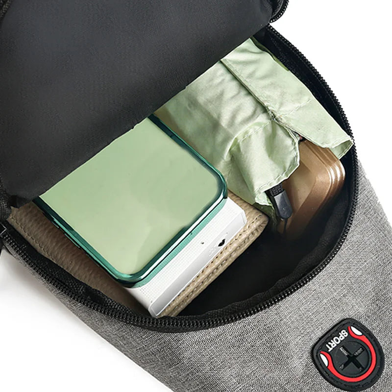 Men's New Nylon Canvas Chest Bag - Casual and Sports Style Single Shoulder Crossbody Bag with Chest Straps