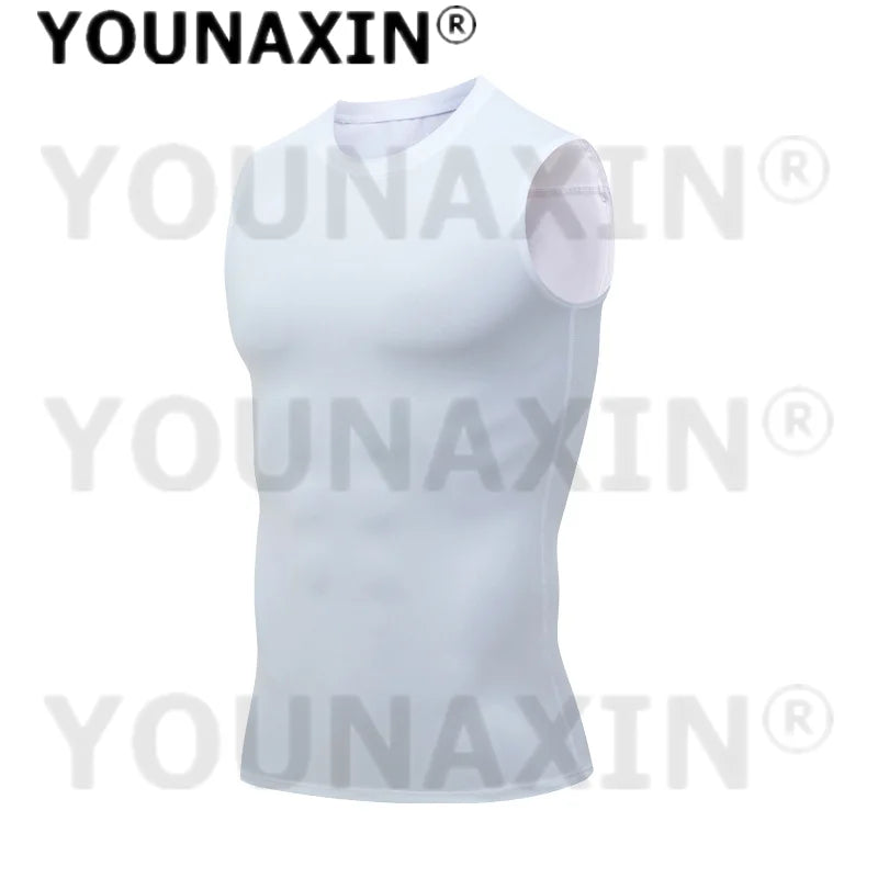 Men’s Sleeveless T-Shirts Base Layer Vest Basketball Sports Tight Gym Fitness Jogger Running Top Outdoor Tank S M L XL 2XL 3XL