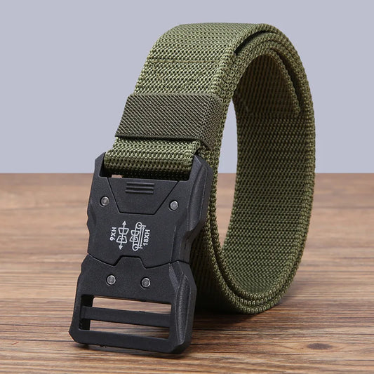 Men Belt Army Outdoor Hunting Tactical Outdoor Mountaineering Multifunctional Tactical Nylon Canvas Woven Trouser Belt