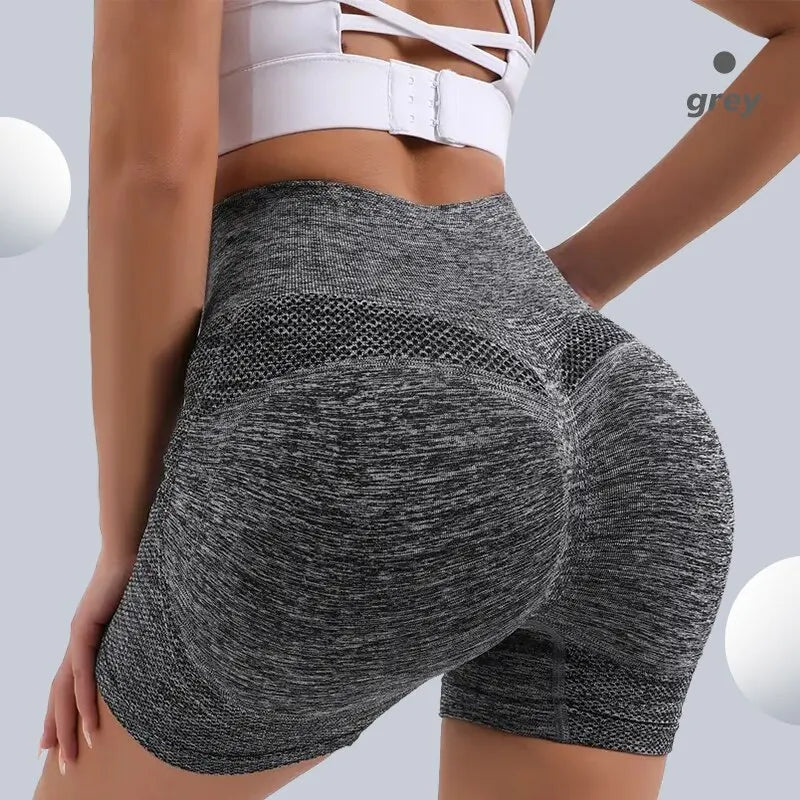 CZGUKE Women High Waist Workout Shorts Butt Lifting Tummy Control Ruched Booty Smile Yoga Short Pant