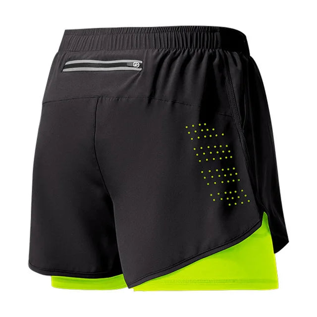 2025New Men's Fitness Training Shorts Summer 2 In 1 Quick Dry Gym Beach Running Double-deck Shorts Outdoor Sportswear Men shorts