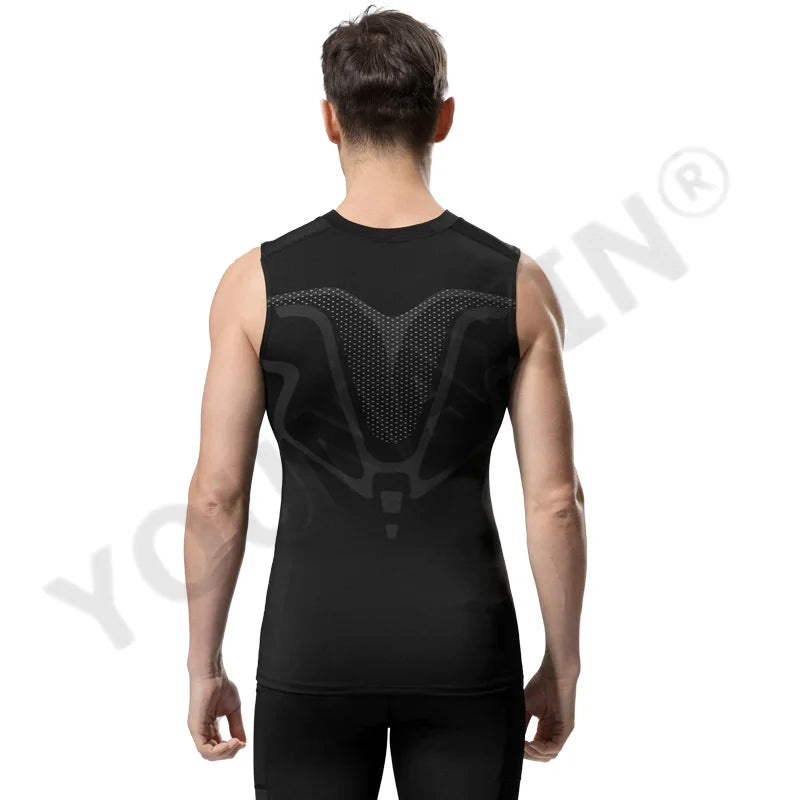 Men’s Sleeveless T-Shirts Base Layer Vest Basketball Sports Tight Gym Fitness Jogger Running Top Outdoor Tank S M L XL 2XL 3XL