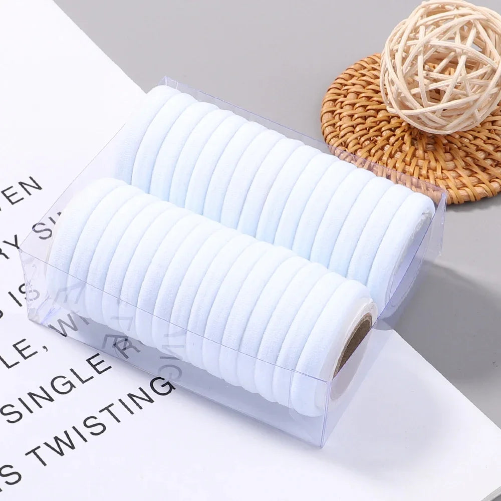 30Pcs/Set Women Elastic Hair Bands Girls Colorful Nylon Rubber Bands Headband Scrunchie Kids Ponytail Holder Hair Accessories