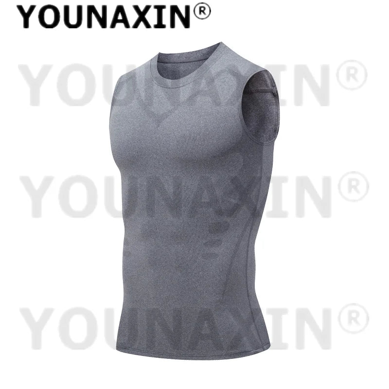 Men’s Sleeveless T-Shirts Base Layer Vest Basketball Sports Tight Gym Fitness Jogger Running Top Outdoor Tank S M L XL 2XL 3XL