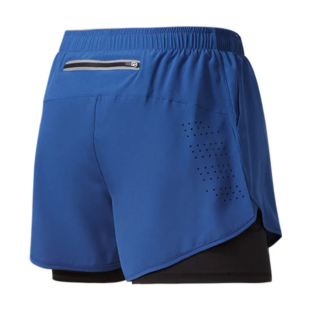 2025New Men's Fitness Training Shorts Summer 2 In 1 Quick Dry Gym Beach Running Double-deck Shorts Outdoor Sportswear Men shorts