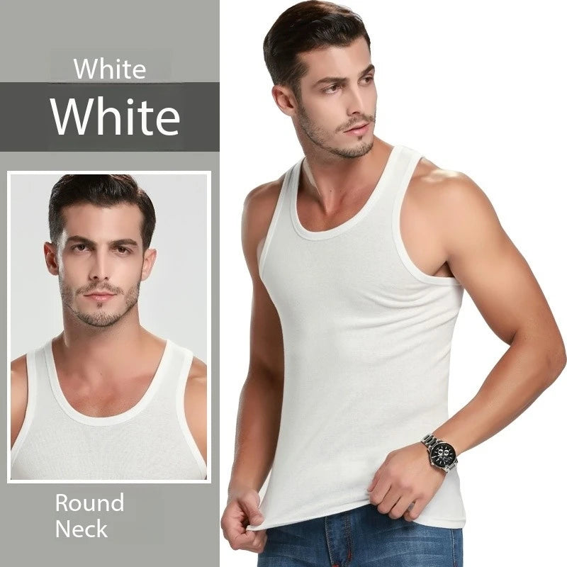 1 Piece Men's Cotton Sports Skinny Vest Teenagers Leisure Joker Sleeveless T Men's Fitness Training Simple Top