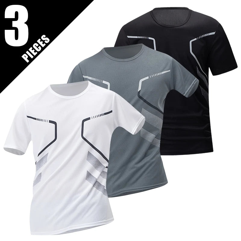 4/1/2 Pack Men's Gradient Quick-drying Sportswear Teenagers Leisure Joker Short-sleeved Multi-size Mixed-color Running Fitness T