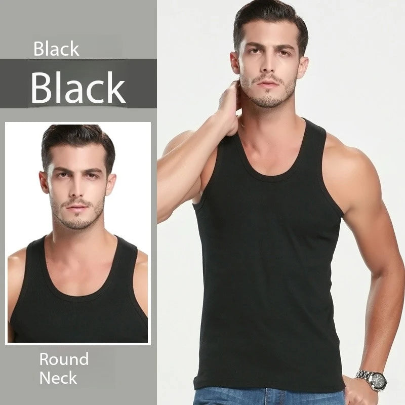 1 Piece Men's Cotton Sports Skinny Vest Teenagers Leisure Joker Sleeveless T Men's Fitness Training Simple Top