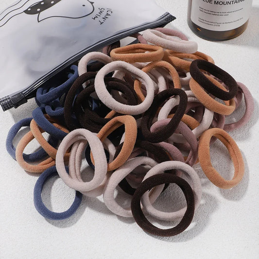 30Pcs/Set Women Elastic Hair Bands Girls Colorful Nylon Rubber Bands Headband Scrunchie Kids Ponytail Holder Hair Accessories