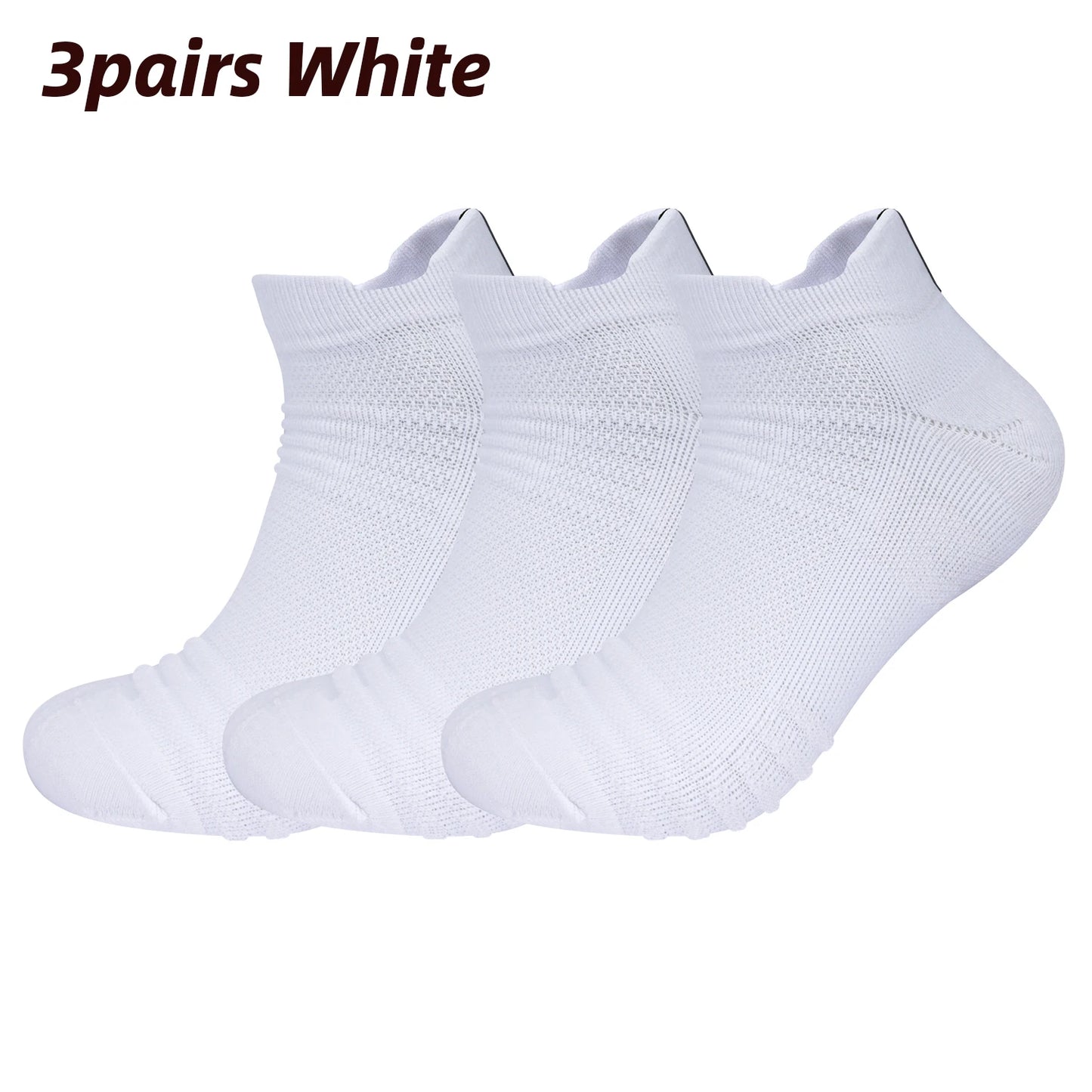 3 Pairs Breathable Mesh Athletic Terry Socks Cushioned Moisture-managing and Durable Reduces Foot for Running Hiking & Sports