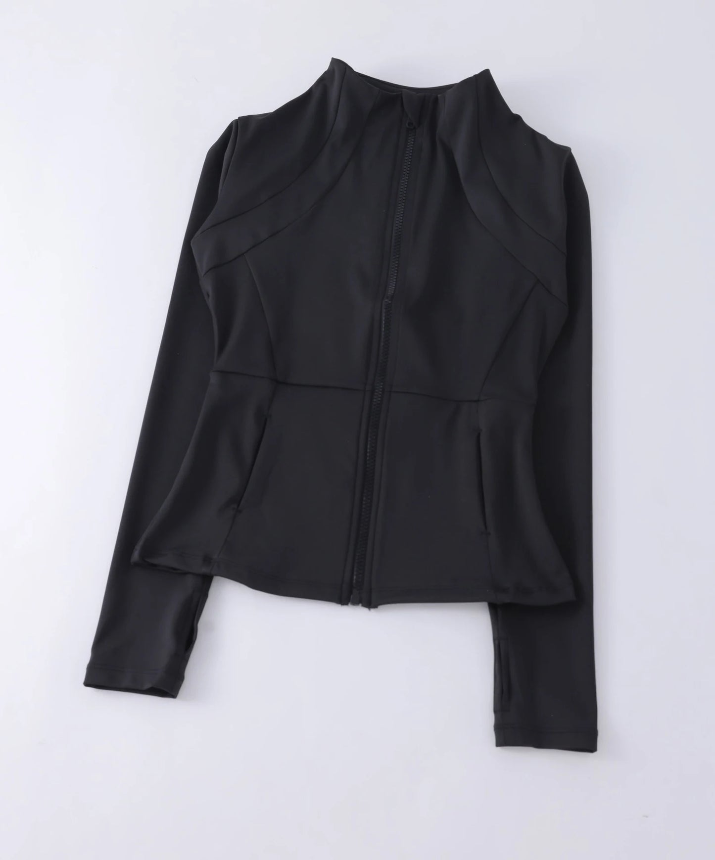 New yoga wear ladies coat round high elastic loose exercise yoga fitness long sleeve stand-up collar  yoga tops