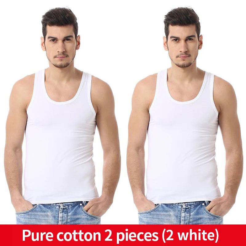 1/3/5 Piece Men's Cotton Sports Skinny Vest Teenagers Leisure Joker Sleeveless T Men's Fitness Training Simple Top